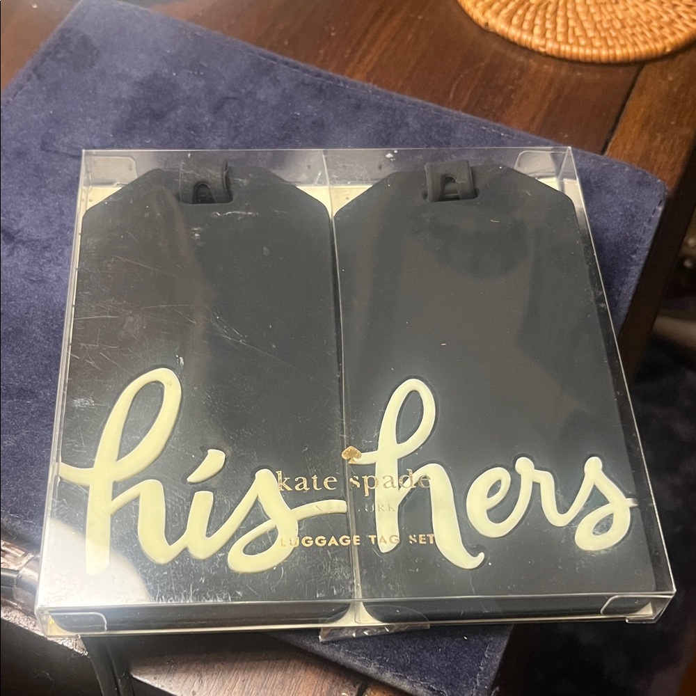 Kate Spade Black His and Hers Luggage Tags
